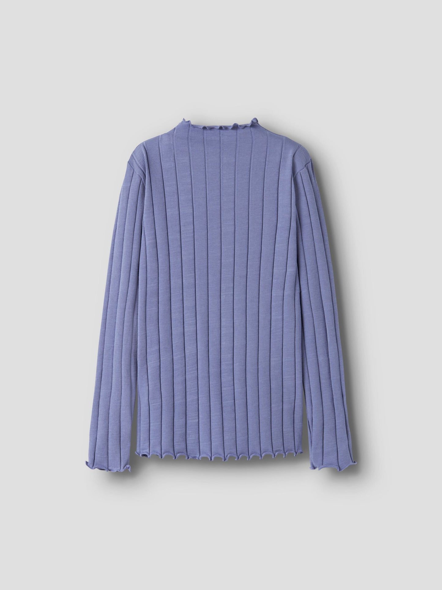 Långärmad Topp Ribbad Enfärgad Noline Blå