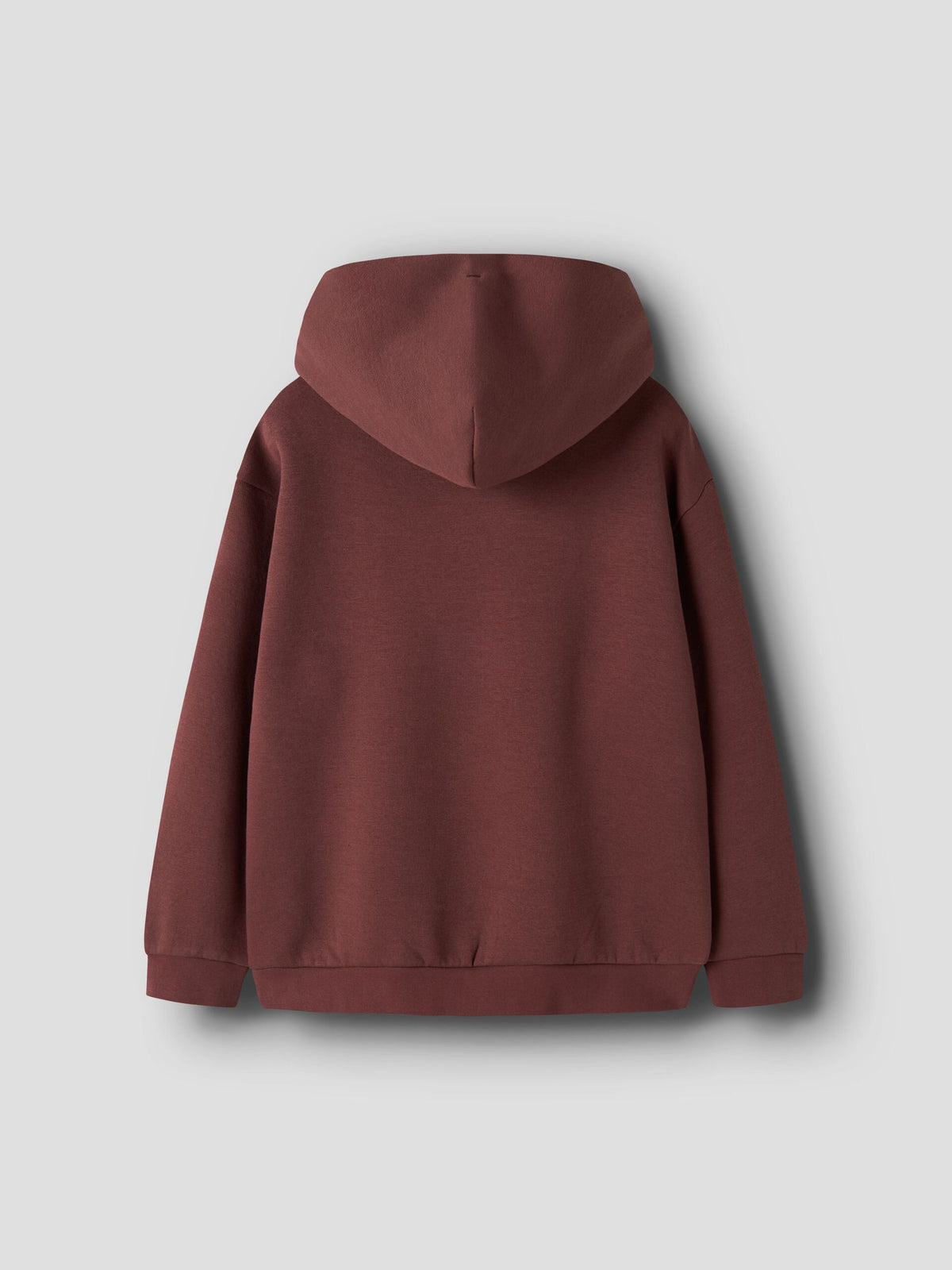Hoodie Roen Enfärgad Vinröd