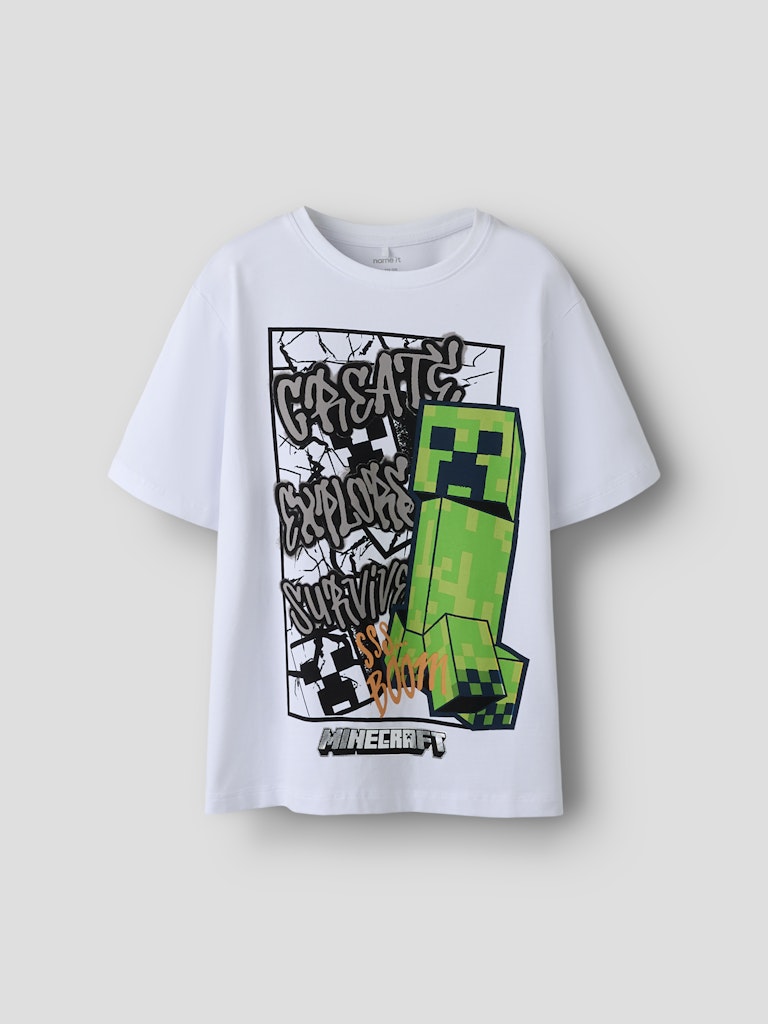 T-shirt Minecraft Kortärmad Mase Vit