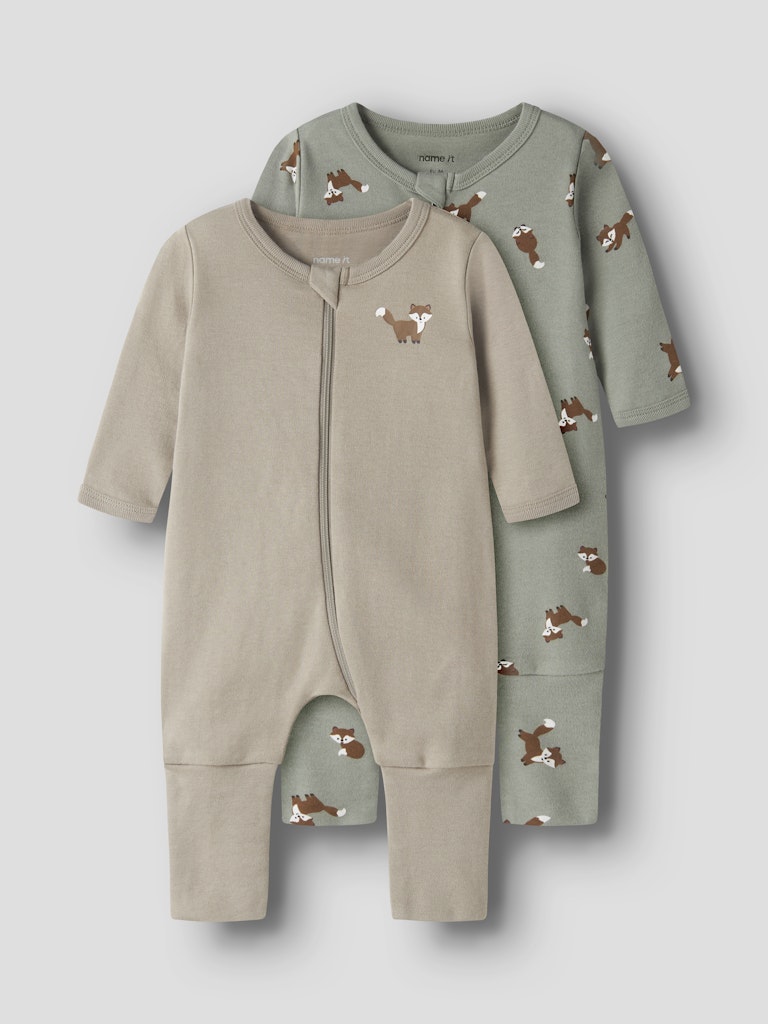 2-pack Pyjamas Räv Dragkedja Beige