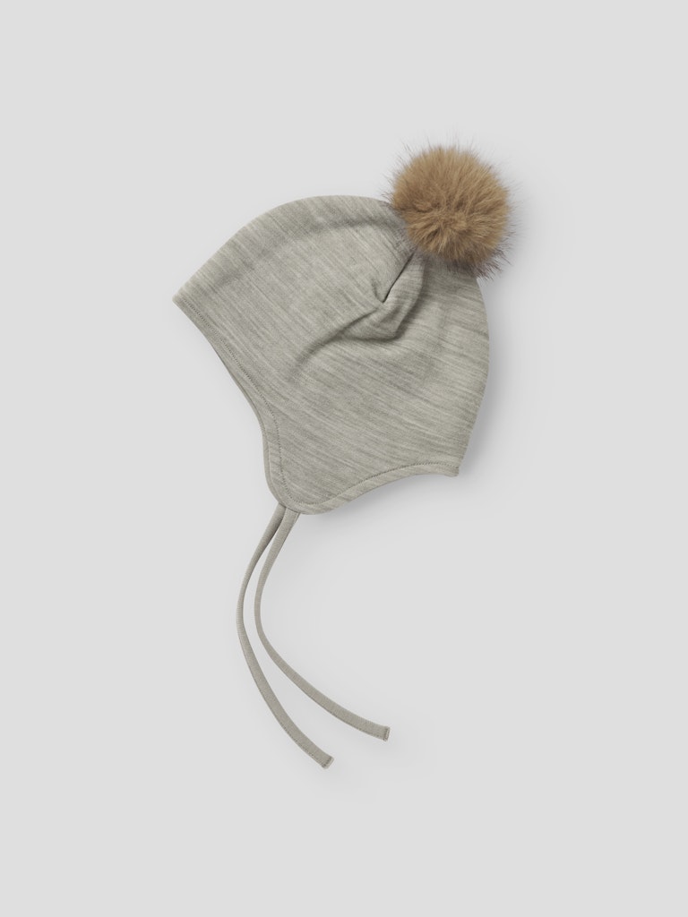 Mössa Merinoull/Bomull Wuppo Enfärgad Grön