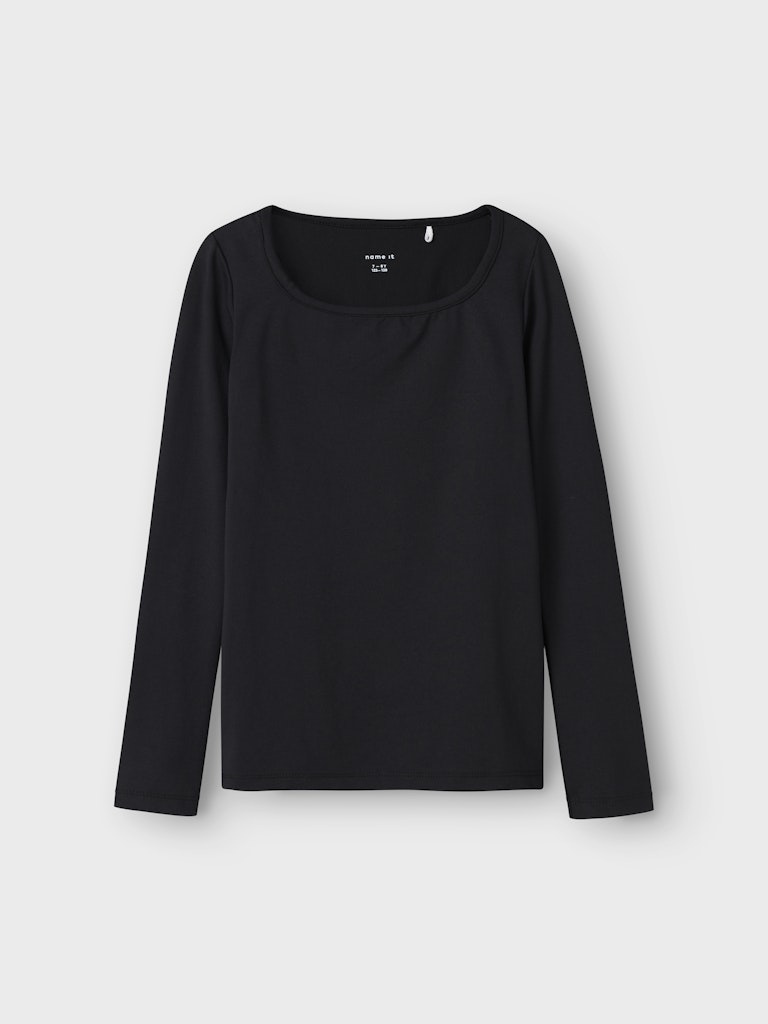 Topp Långärmad Kristel Enfärgad Svart