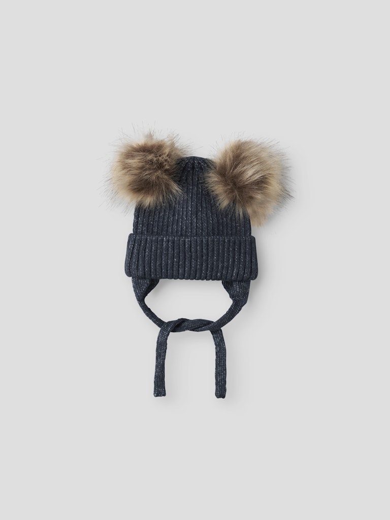 Mössa Mora Stickad Tofsar Blå