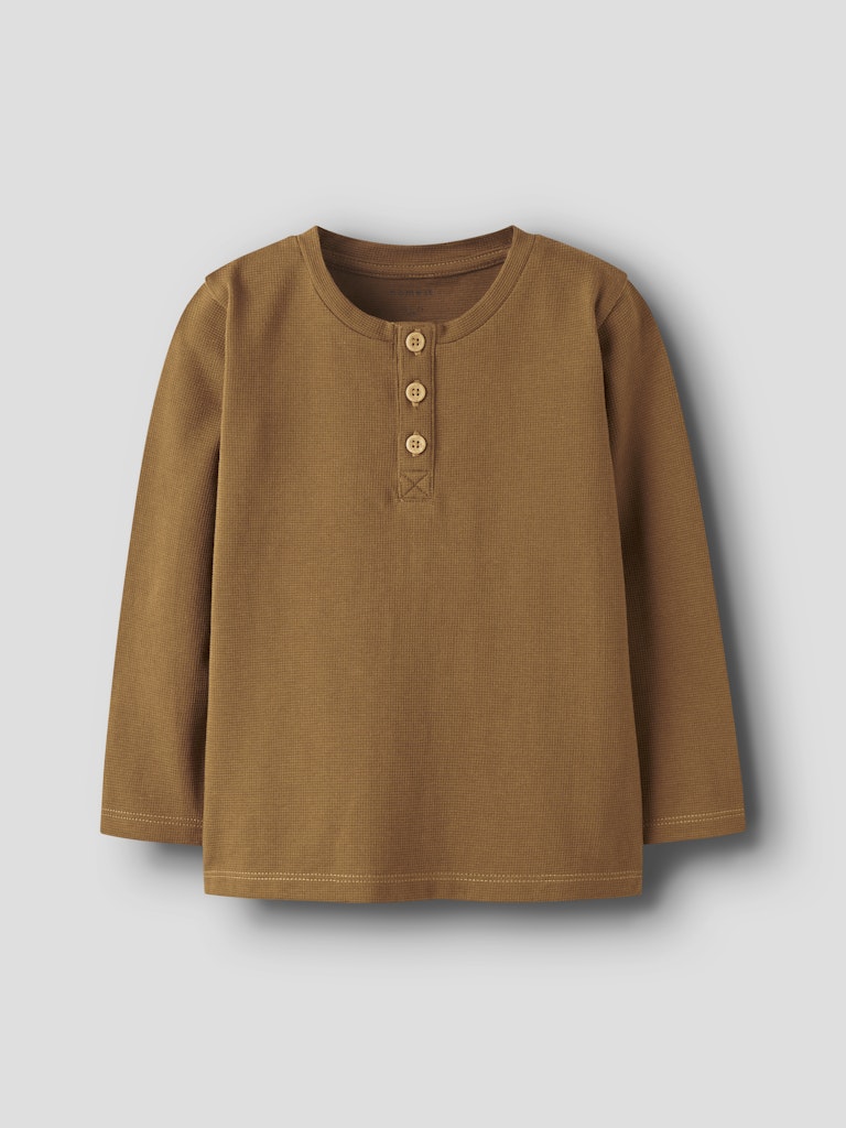 Långärmad T-shirt Note Struktur Enfärgad Brun