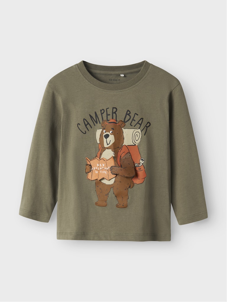 Långärmad Topp Olen Björn Grön