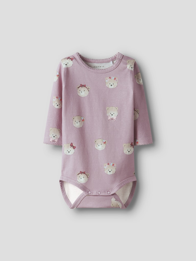 Body Långärmad Nallar Rice Rosa