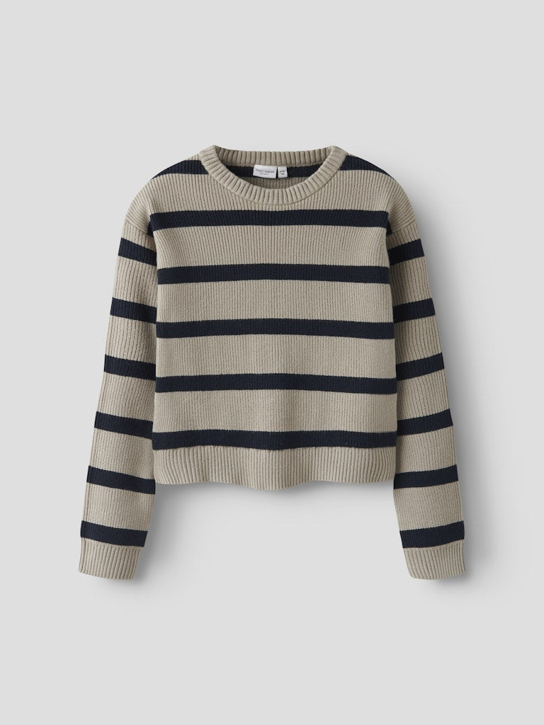 Stickad Tröja Vnilla Randig Beige/Svart