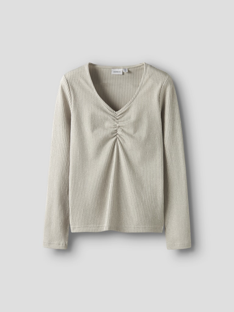 Långärmad Topp Glitter Sabi Beige/Silver