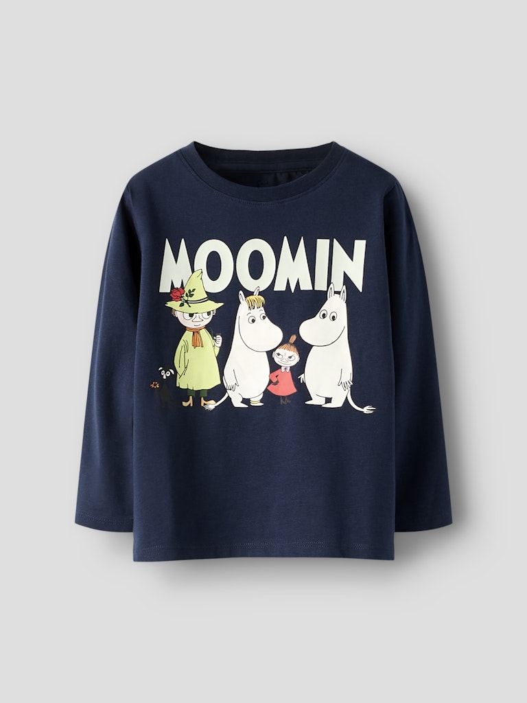 Topp Mumin Långärmad Slov Blå