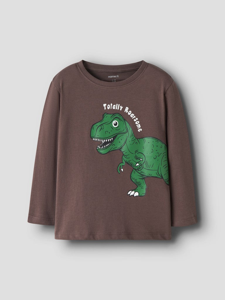 T-shirt Långärmad Dinosaurie Nedin Brun
