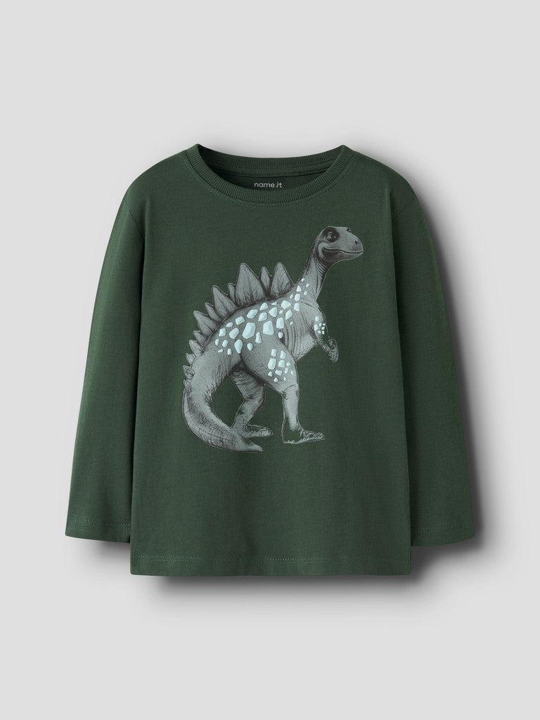 T-shirt Långärmad Dinosaurie Nedin Grön