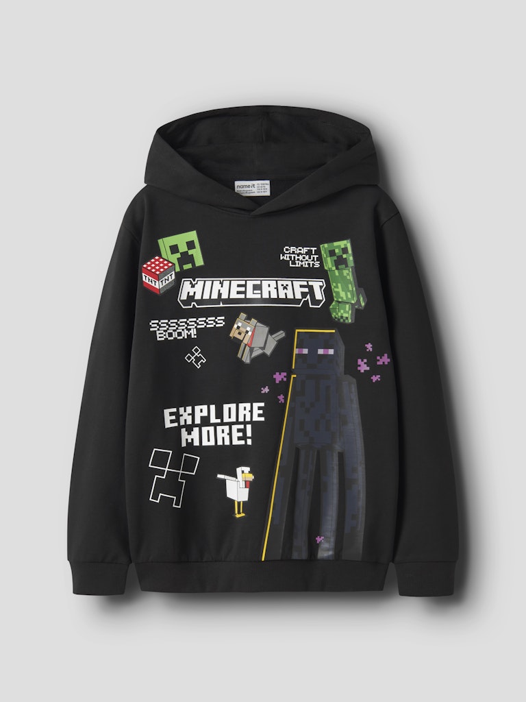 Hoodie Minecraft Sweat Ju Svart