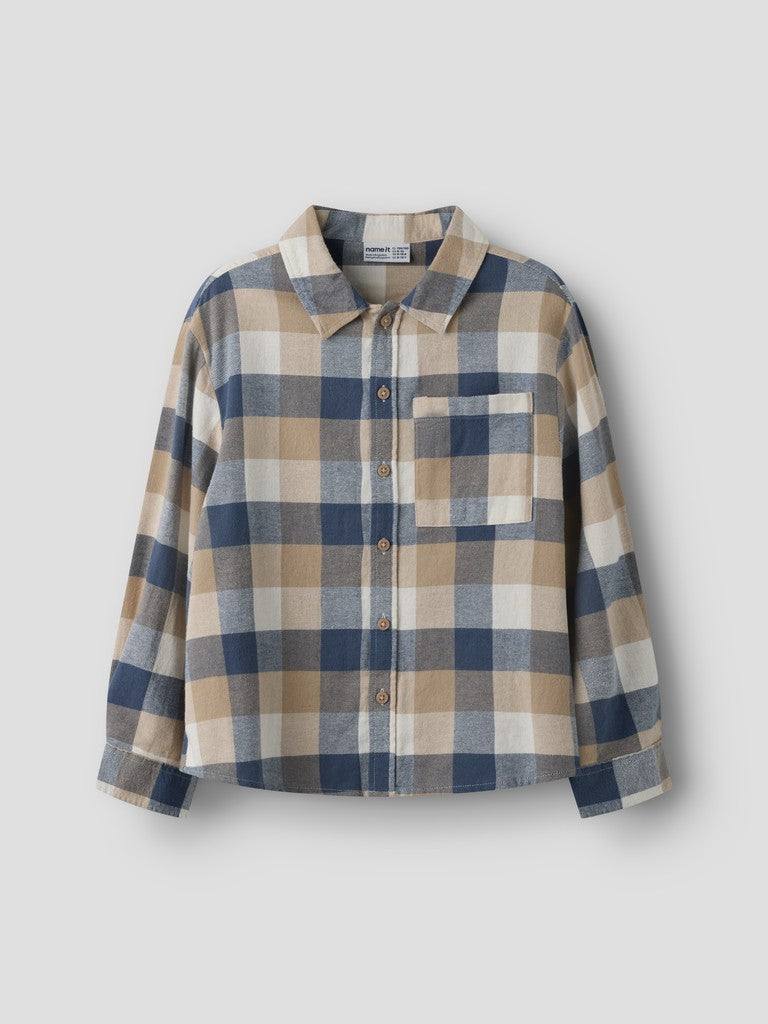 Skjorta Overshirt Flanell K Rutig Levin Blå