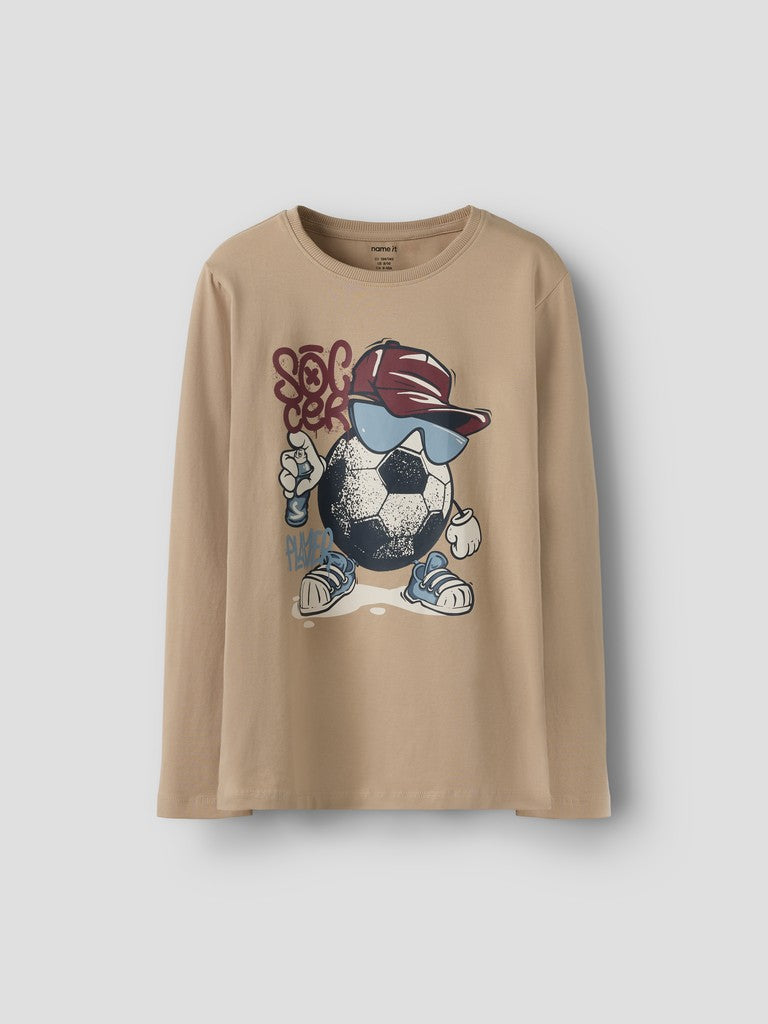 Långärmad Topp Fotboll Vux Beige