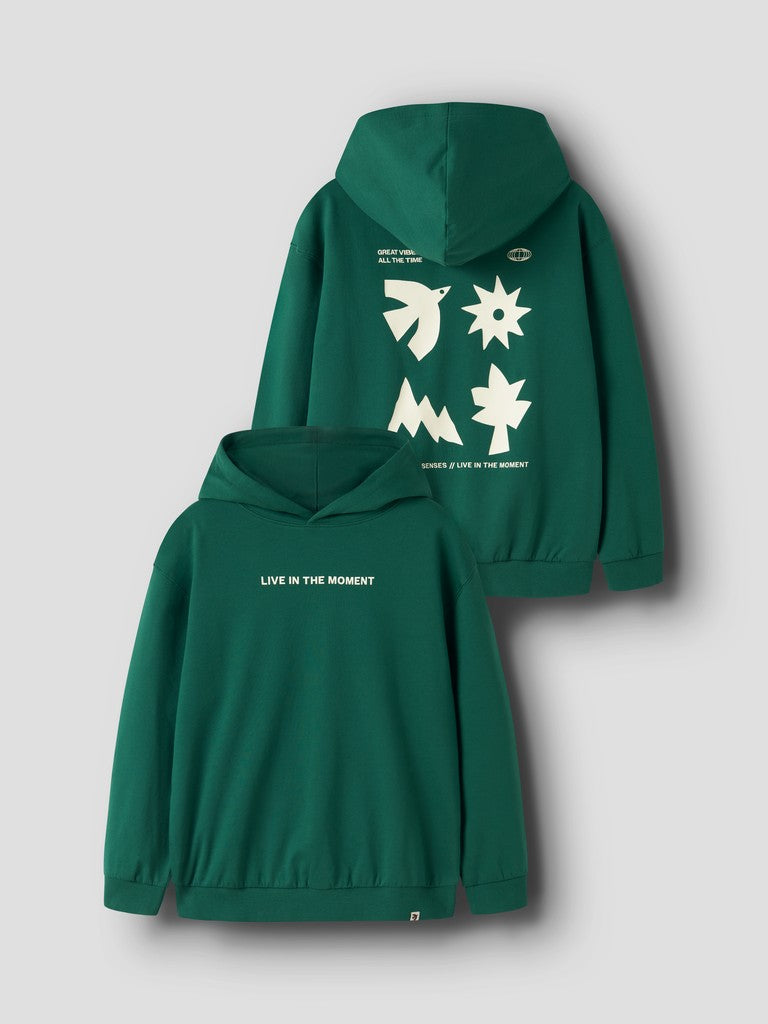 Hoodie Oak Backprint Grön