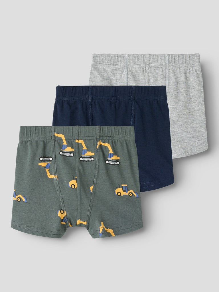3-P Kalsonger Grävmaskiner Boxer Grön/Blå/Grå