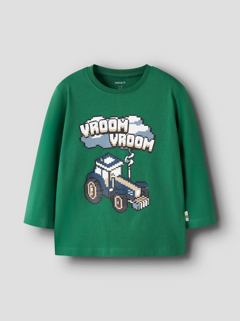 Topp Långärmad Traktor Grön