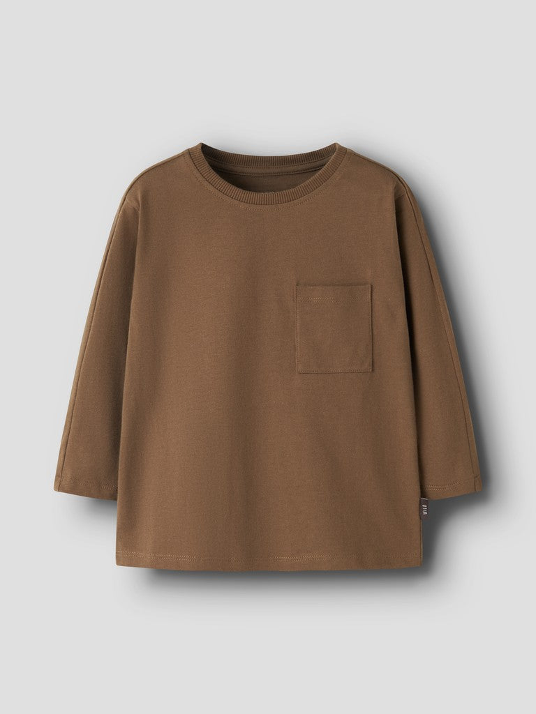 Långärmad Topp Rivo Enfärgad Brun