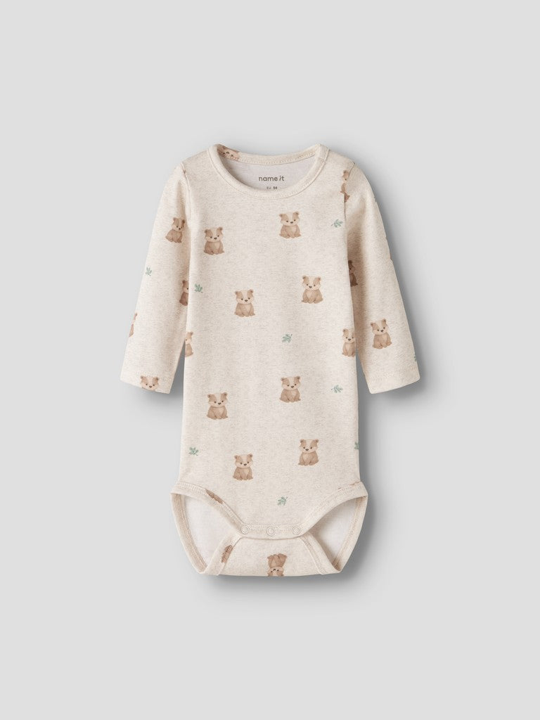 Body Långärmad Rogers Tvättbjörnar Beige
