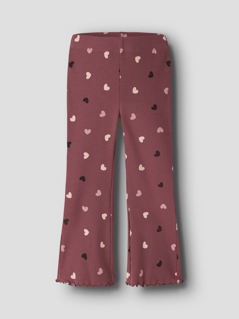 Byxa /Leggings Bootcut Vemia Ribbade Hjärtan Rosa