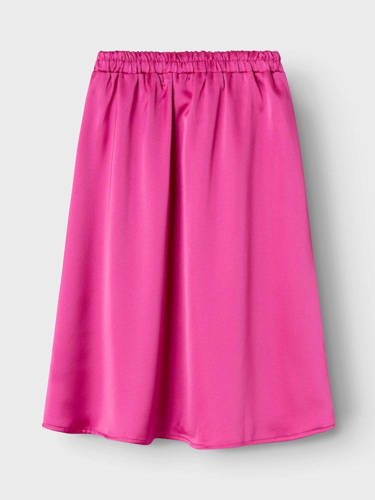 Långkjol Glansig Katin Midilängd Rosa