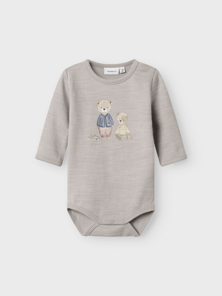 Body Merinoull/Bomull Wup Nalle Grå