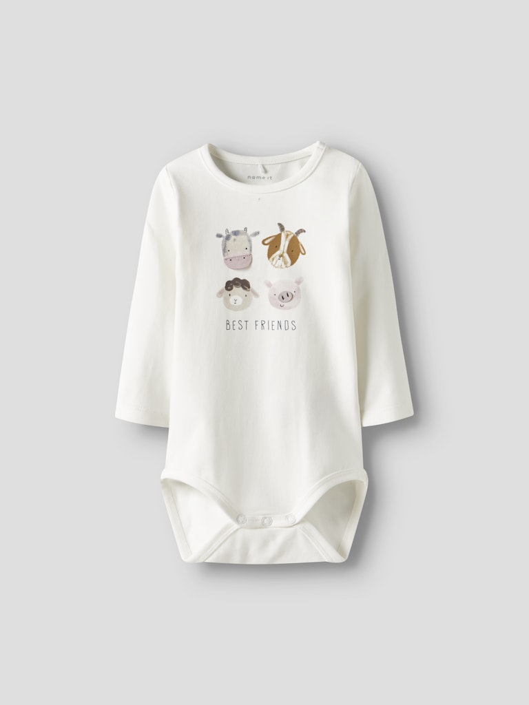 Långärmad Body Djur Lamb Vit