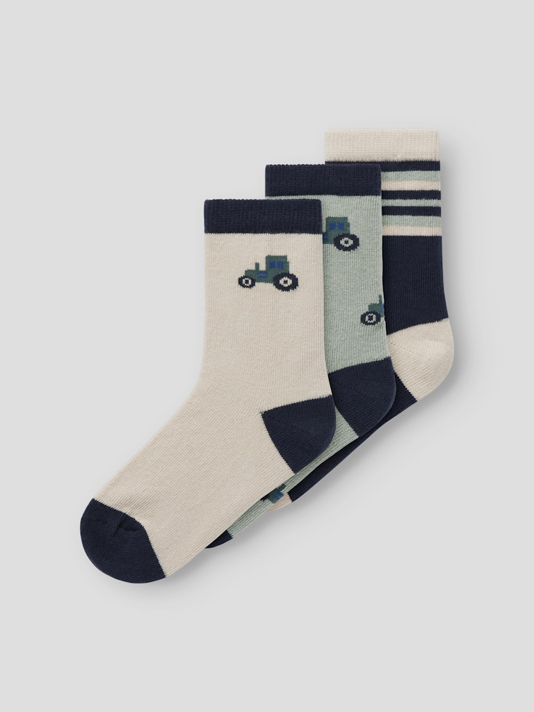 3-pack Strumpor Traktorer Lams Flerfärgad Blå/Beige/Grön