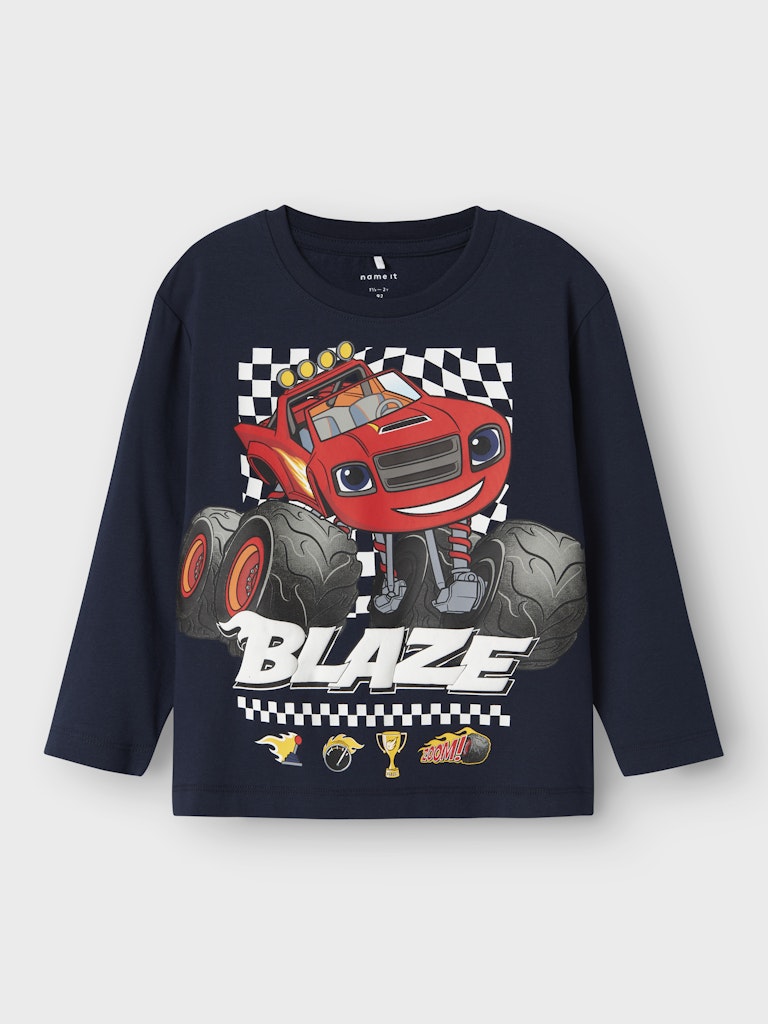 Långärmad Topp Blaze Monstertruck Aman Marinblå