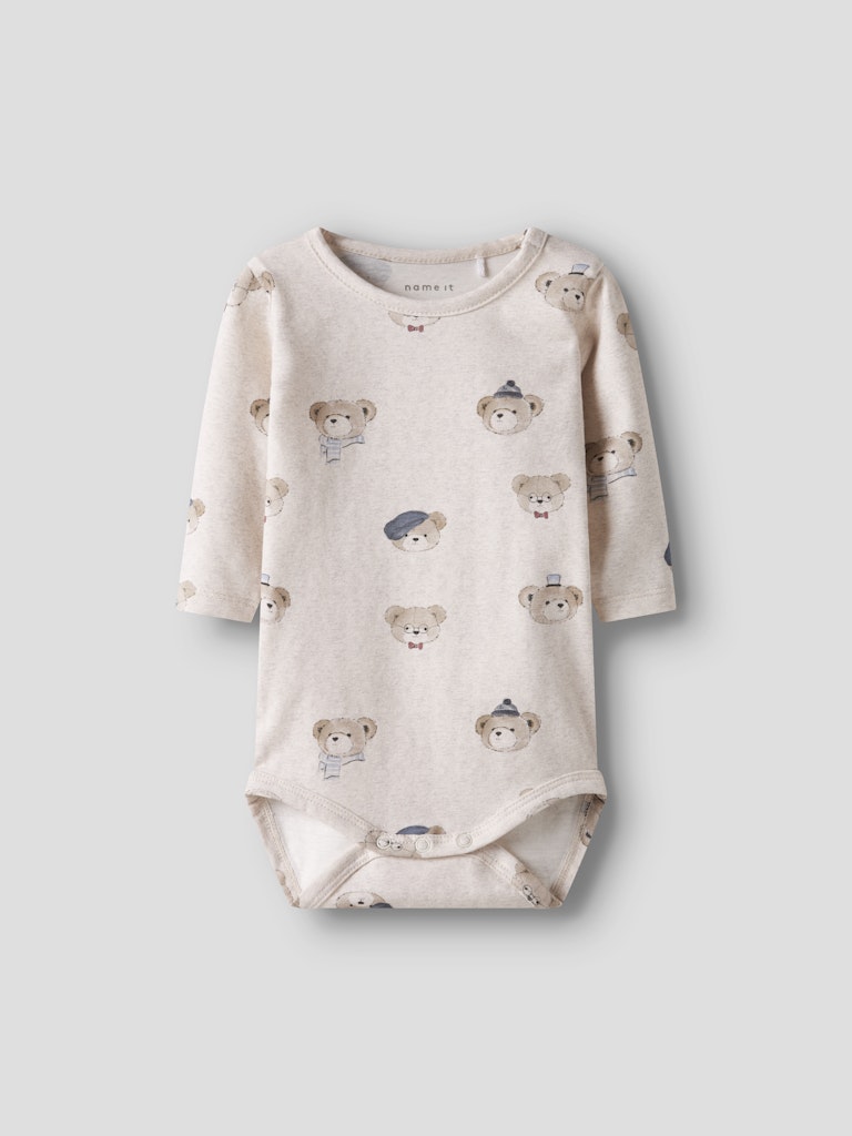 Body Långärmad Nallar Ricki Beige