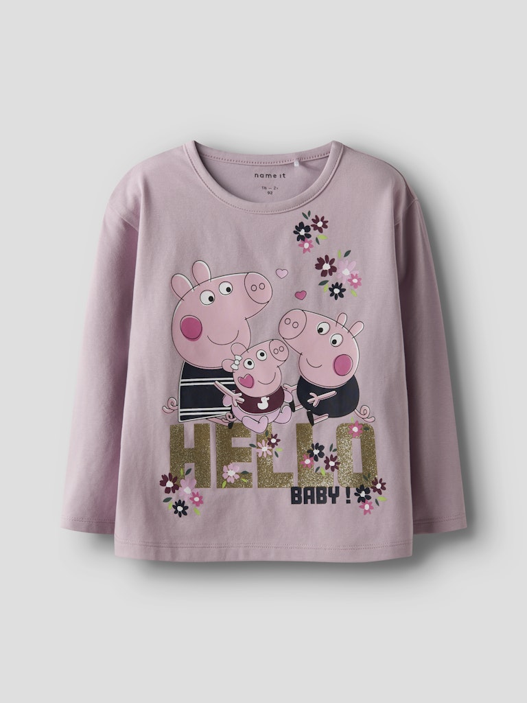 Långärmad Topp Greta Gris Glitter Ora Rosa