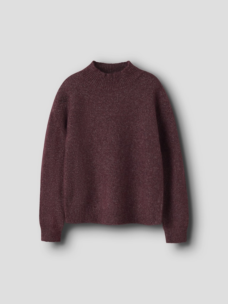 Stickad Tröja Vemmie Enfärgad Vinröd