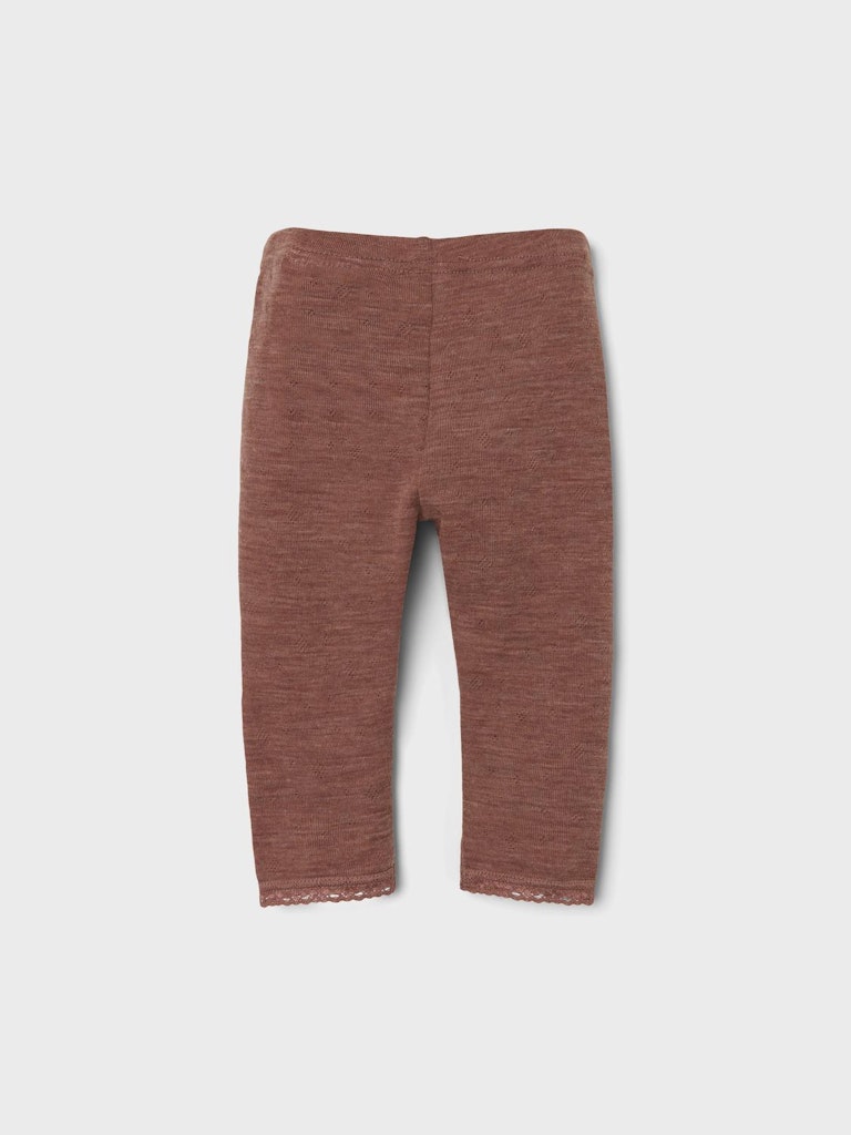 Leggings Merinoull Wang Enfärgad Cognac