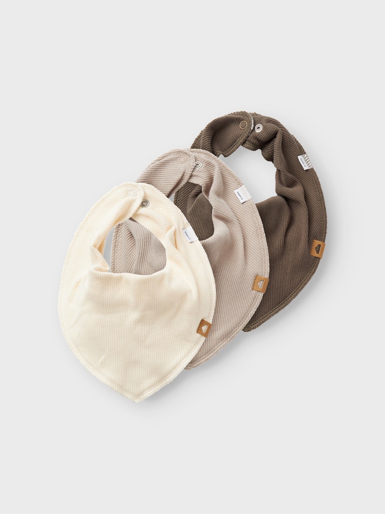 3-pack Dregglis Ribbad Yvetti Scarf Bib Beige/Brun/Vit