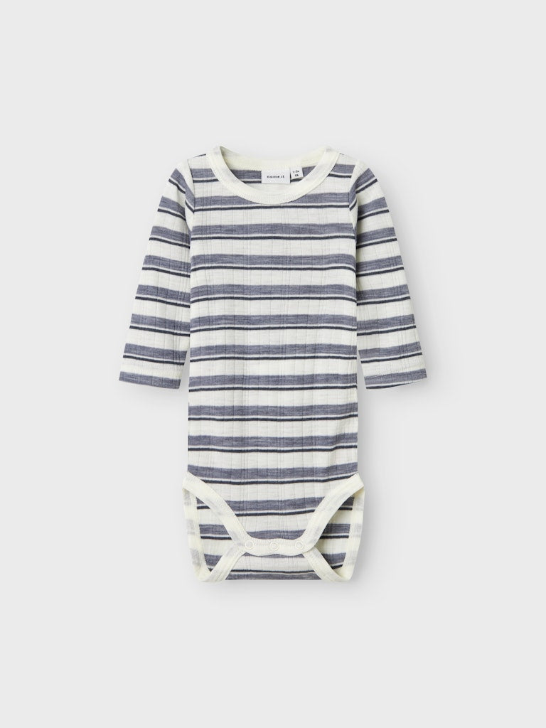 Body Merinoull Wang Randig Blå/Vit