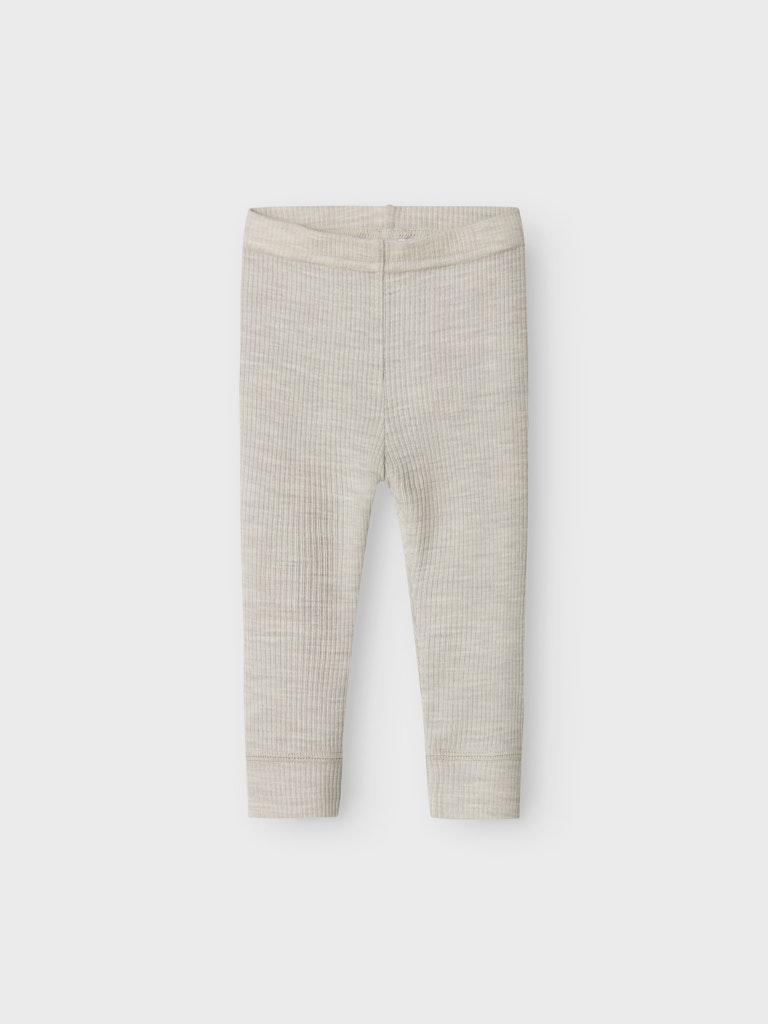 Legging Merinoull Wax Ribbad Enfärgad Beige Grå