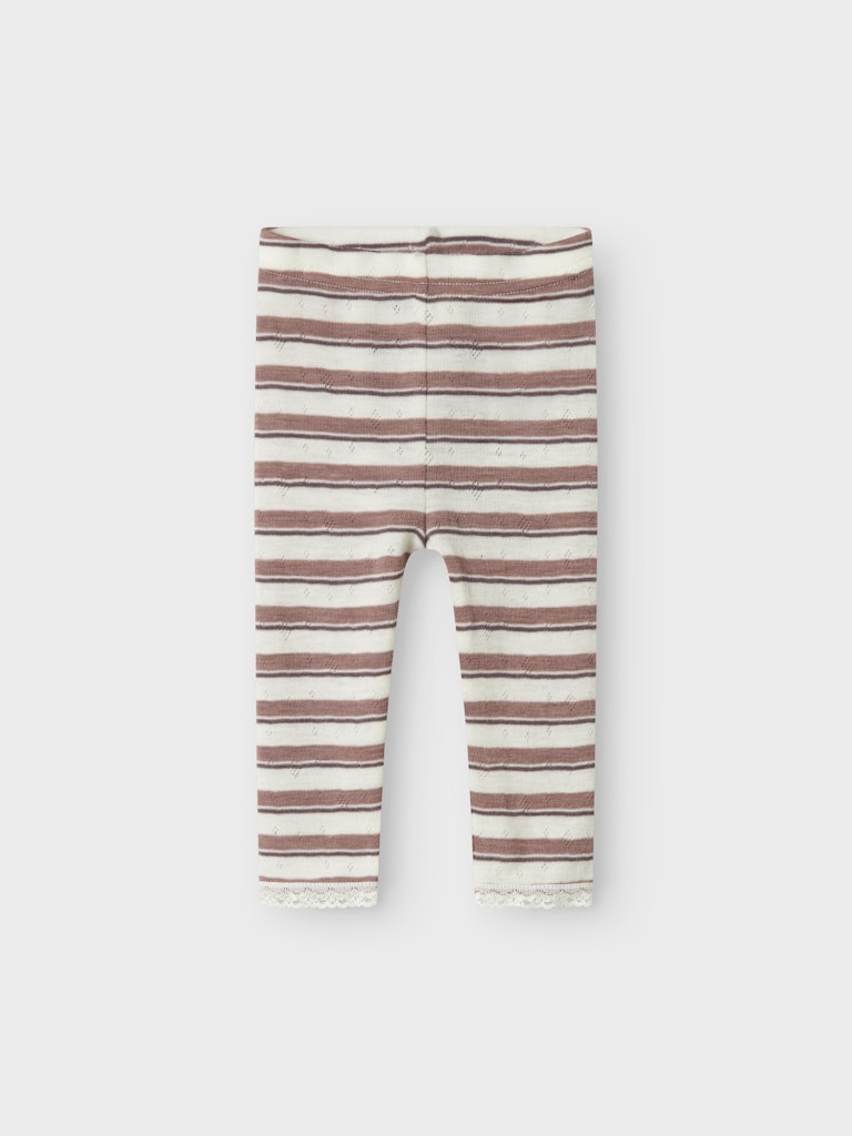 Leggings Merinoull Wang Randig Rosa/Vit