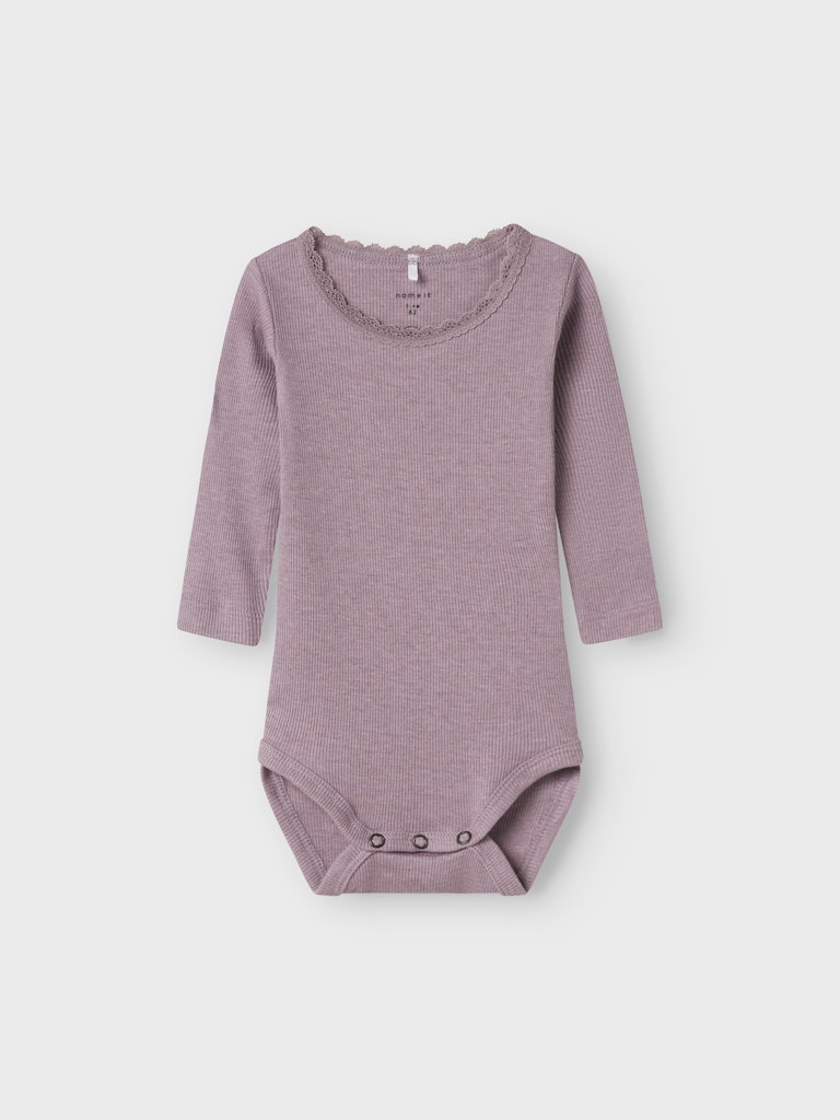 Body Kab Ribbad Långärmad Enfärgad Rosa