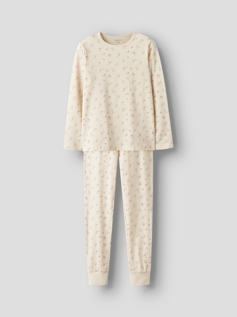 Pyjamas Långärmad Blommor Beige