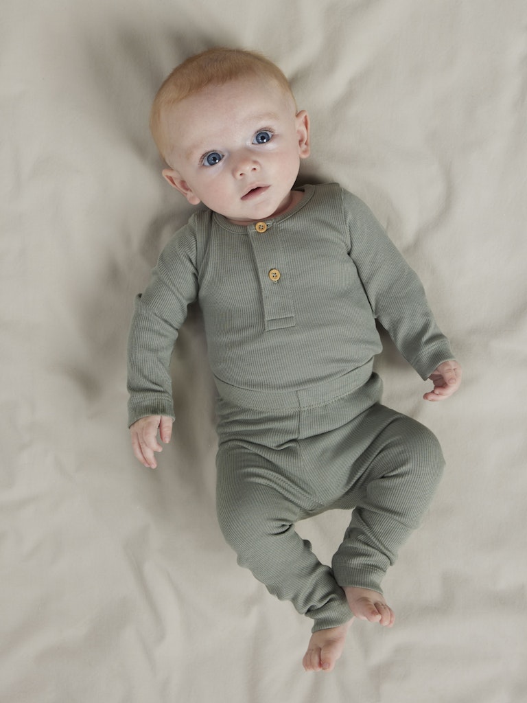 Byxa/Legging Kab Ribbad Enfärgad Grön