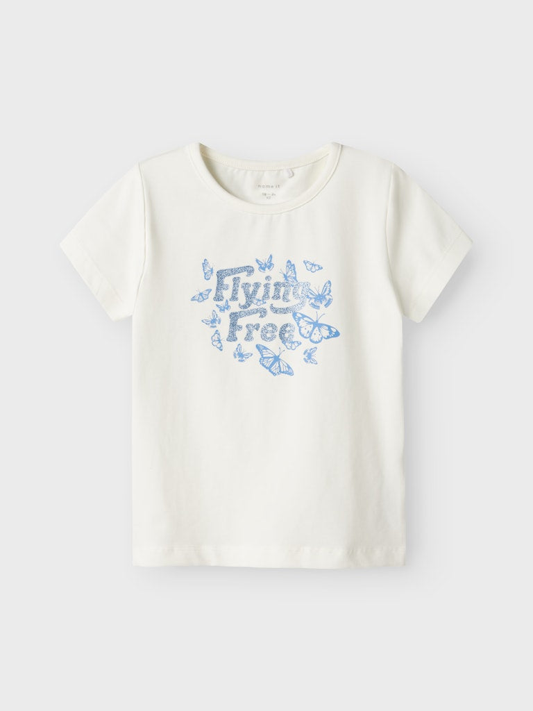 Topp Kortärmad Fjärilar Dromi Vit