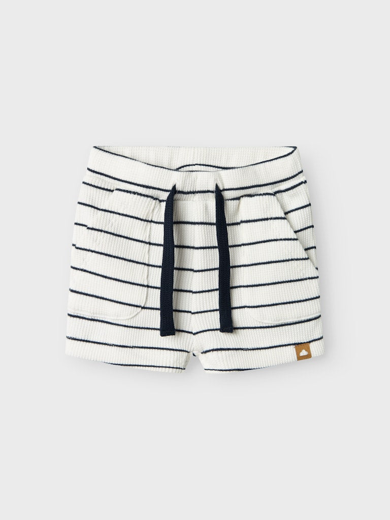 Shorts Fully Randiga Våfflade Vit/Blå