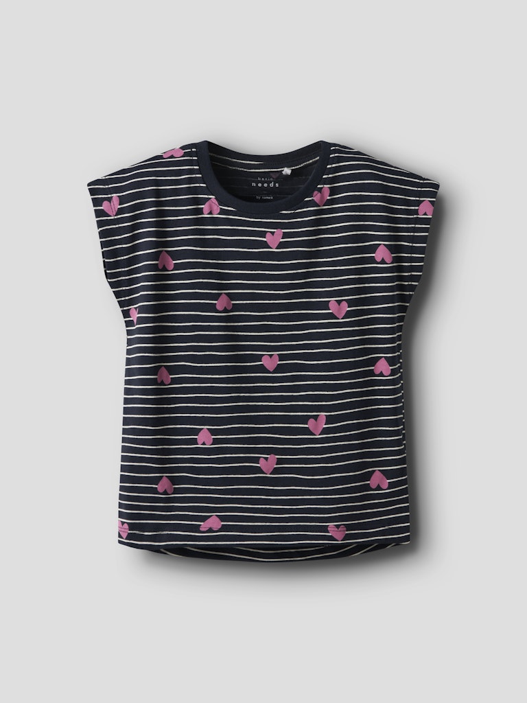 Topp Vigga Kortärmad Hjärtan Randig Marinblå