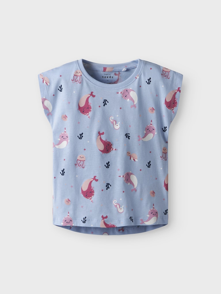 Topp Vigga Kortärmad Sköldpaddor Fiskar Ljusblå