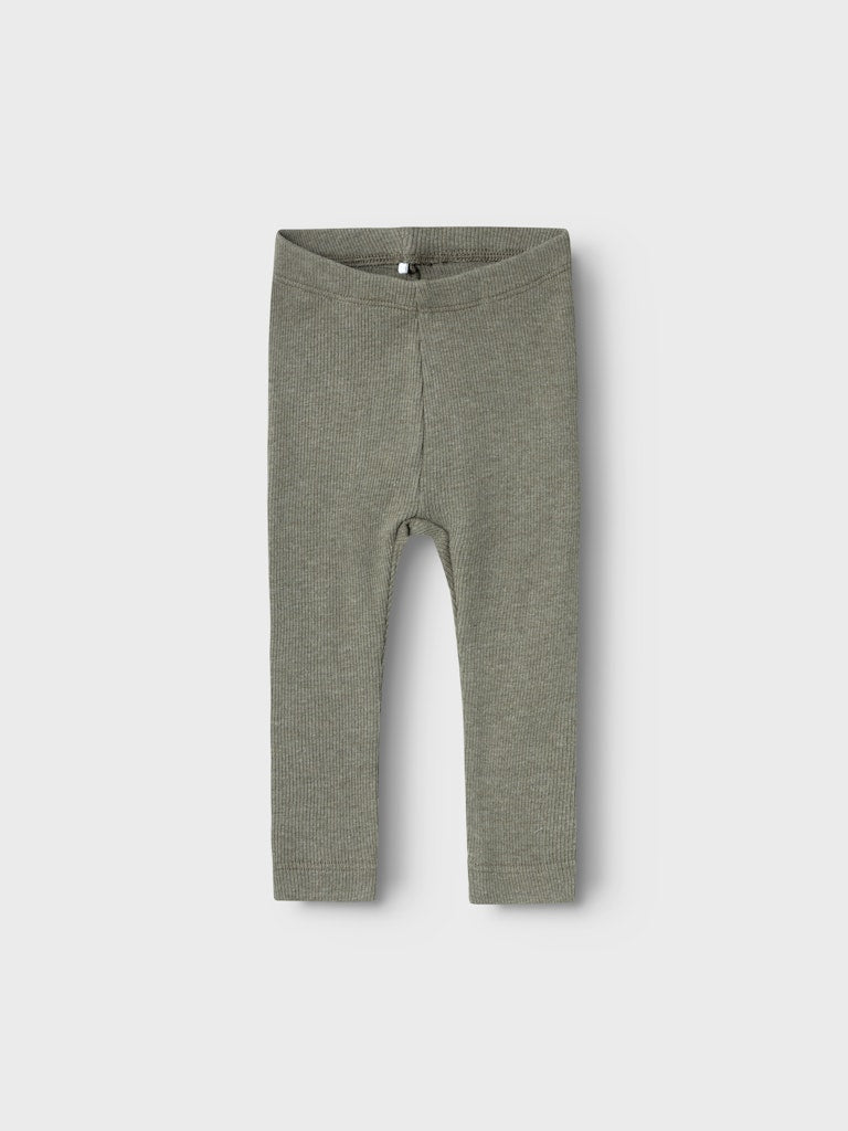 Byxa/Legging Kab Ribbad M Enfärgad Olivgrön