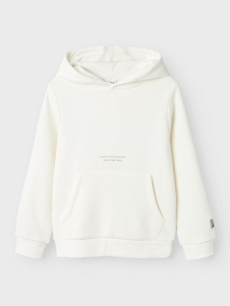 Hoodie Tieske Enfärgad Vit