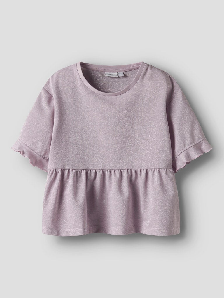 Topp Friana Kortärmad Glitter Rosa