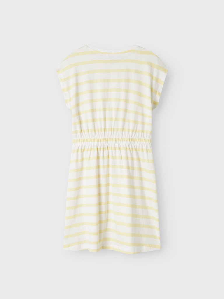 Klänning Mie Kortärmad Randig Gul/Vit