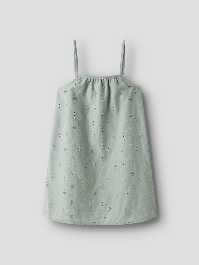 Klänning Violeta Axelband Enfärgad Hålmönster Grön