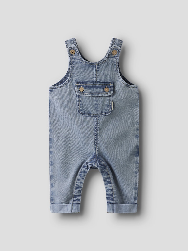 Supermjuk Hängselbyxa Denim Medium Blå